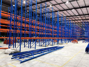 Adjustable Steel Heavy-Duty 5-Layer Warehouse Storage Shelves with Safety Railguards