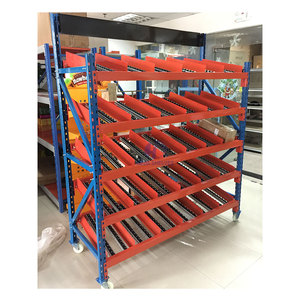 Customized Warehouse Storage Rack Pallet Flow Rack Shelving Lineside Roller Flow Rack Gravity Carton Flow Racking